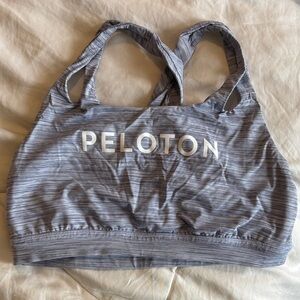 Peloton Women's Striped Gray Sports Bra